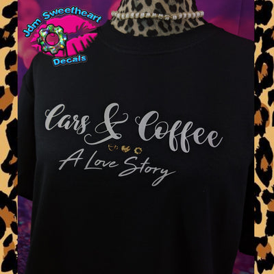CARS AND COFFEE A LOVE STORY BLACK SHORT SLEEVE UNISEX FIT T SHIRT