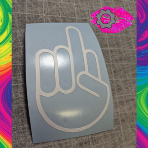 MIDDLE FINGER DECAL 5"