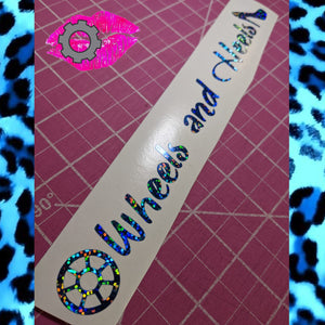 WHEELS AND HEELS DECAL BANNER