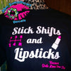 Stick Shifts And Lipsticks Black Short Sleeve Unisex Fit T Shirt