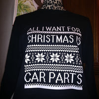 All I Want For Christmas Is Car Parts Long Sleeve UNISEX Fit Shirt (TRUCK, JEEP, BIKE totally doable also- Please put in notes)