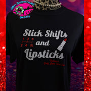 Stick Shifts And Lipsticks Black Short Sleeve Unisex Fit T Shirt