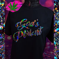 GOD'S PLANT CANNABIS WEED HOLOGRAPHIC CHUNKY GLITTER BLACK SHORT SLEEVE UNISEX FIT T SHIRT